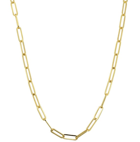 14k Gold Paper Clip Chain Necklace 14K 