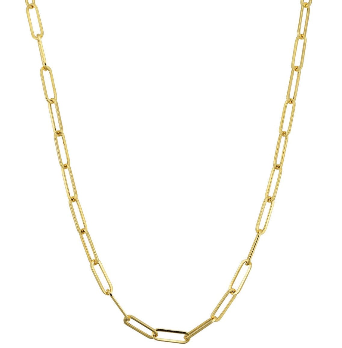 14k Gold Paper Clip Chain Necklace 14K 