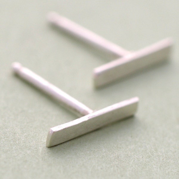 Silver  Bar Studs Earrings, Silver Post Earrings, Small Petite Earrings.