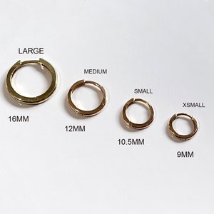 10mm Small 14K Solid Gold Hoop Earring, 10mm gold hoops, Cartilage Earring ,Small Huggies, Helix, Nose Earrings. image 7