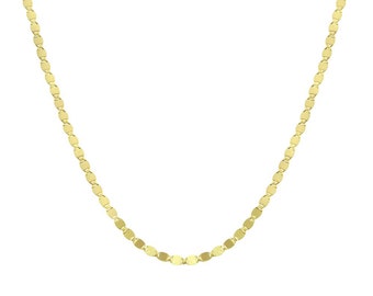 14K Gold Flat Disc Chain, Gold Mirror Link Chain, Layering Chain Necklace, Must Have Chain Necklace