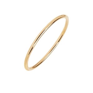 14K Solid Gold 1mm Ring, Thin Band, Stacking Gold Ring, Round Band Wedding Band.