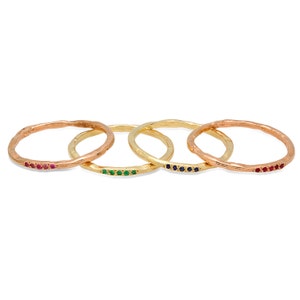 Gold Band, Organic Ring, Wedding Band, Color Stones, Diamonds Band, Gold Ring, Tula Jewelry image 1