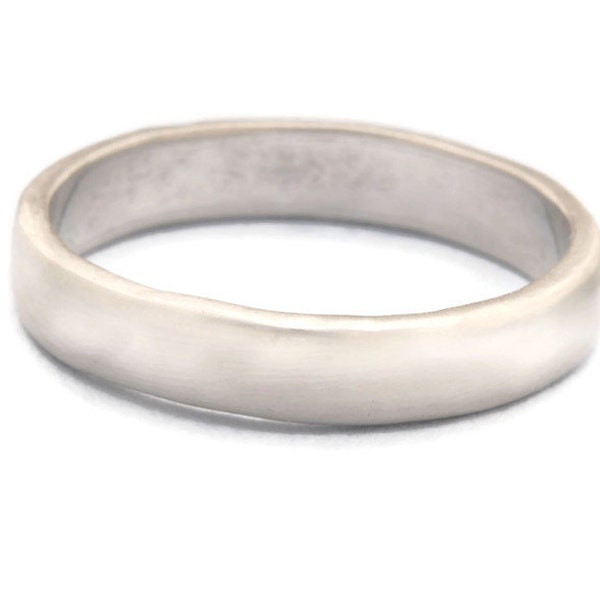 Man 14K Gold Wedding Ring, Man Wedding Band, 4mm Band, Square Gold Band.