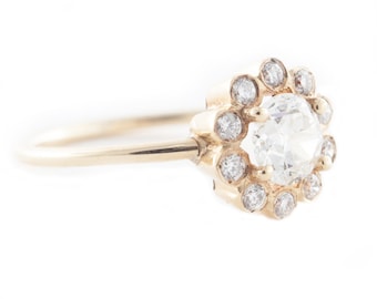 Old Mine Cut Diamond, Rose Cut Diamond, Engagement Ring, Diamond Ring, 14K Gold Ring, Tula Jewelry.