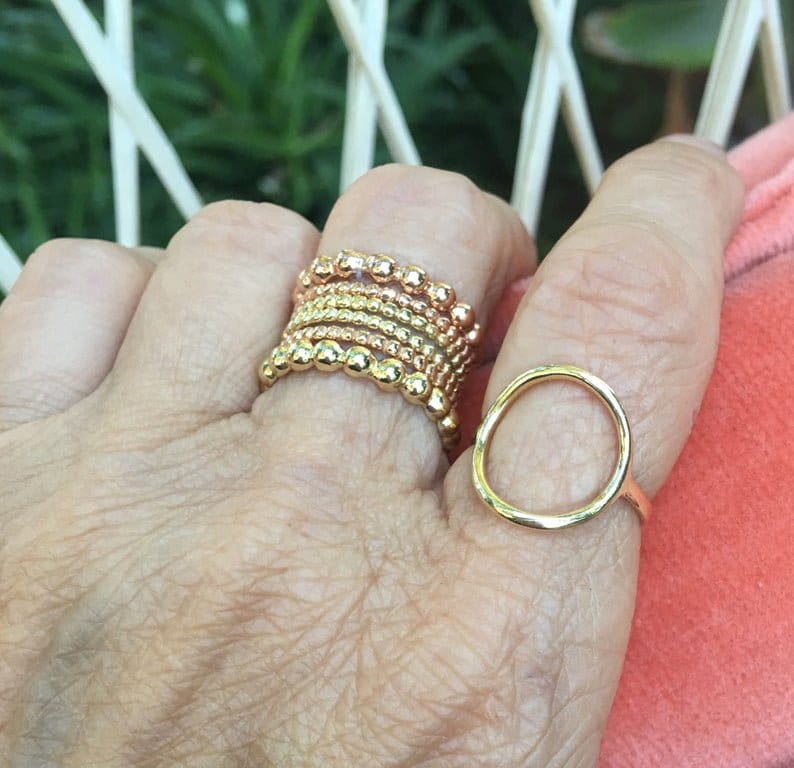 Geometric Shape Ring 14K Gold Open Circle Ring Modern Design Sterling Silver Ring Minimalist silver Ring.