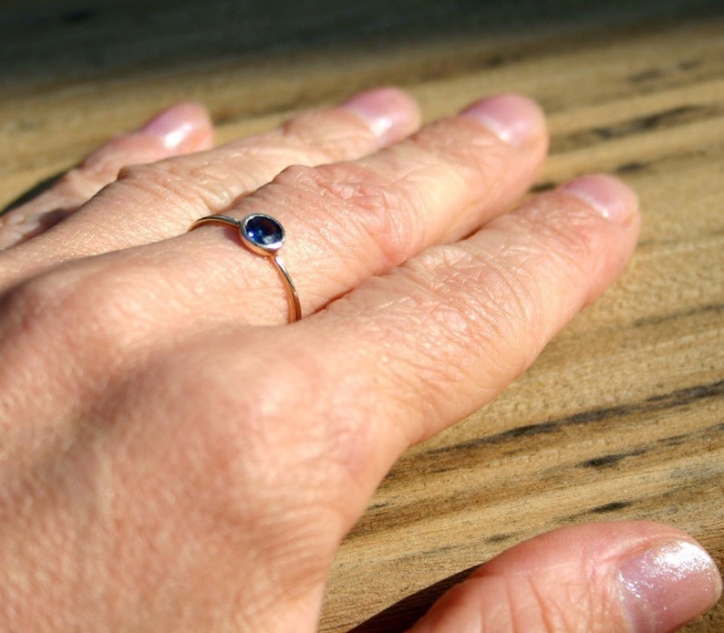 5mm Blue Sapphire Ring, 14K Gold Ring, Engagement Ring With Natural Blue Sapphire, Made To Order In White Gold, Yellow Gold and Rose Gold. image 3