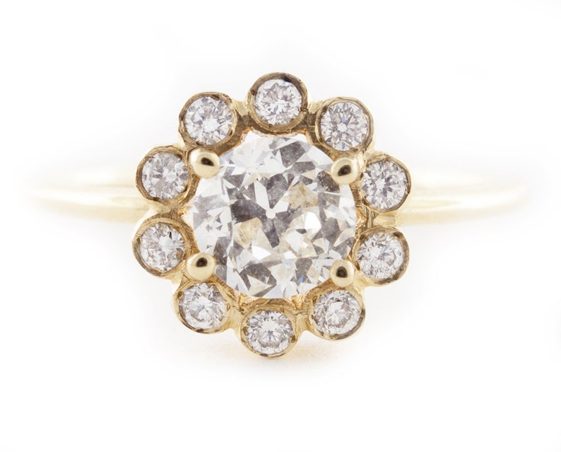 Old Mine Cut Diamond, Rose Cut Diamond, Engagement Ring, Diamond Ring, 14K Gold Ring, Tula Jewelry. image 2
