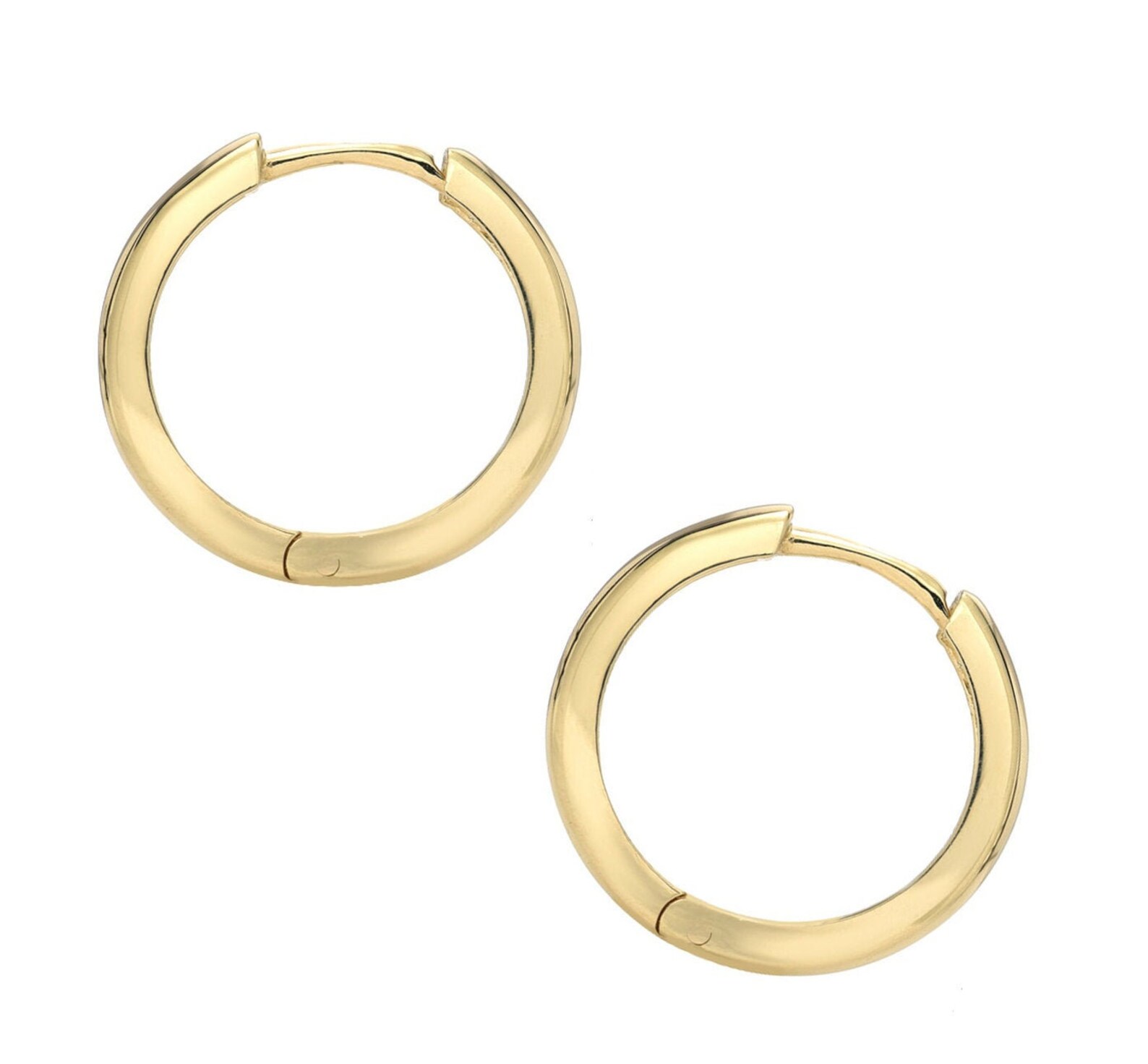 Large 14K Solid Gold Hoop Earring 16mm Gold Hoops Cartilage Etsy