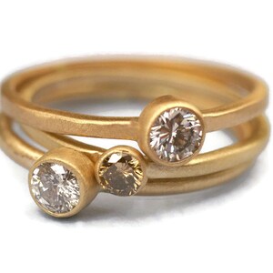 Champagne Diamond, Gold Ring, Engagement Diamond Ring, 14K Gold Ring Tula Jewelry image 2