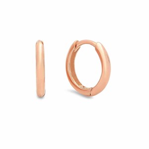 10mm Small 14K Solid Gold Hoop Earring, 10mm gold hoops, Cartilage Earring ,Small Huggies, Helix, Nose Earrings. image 5