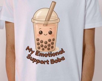 Kawaii Boba Tea PNG : clipart de soutien émotionnel (impression numérique