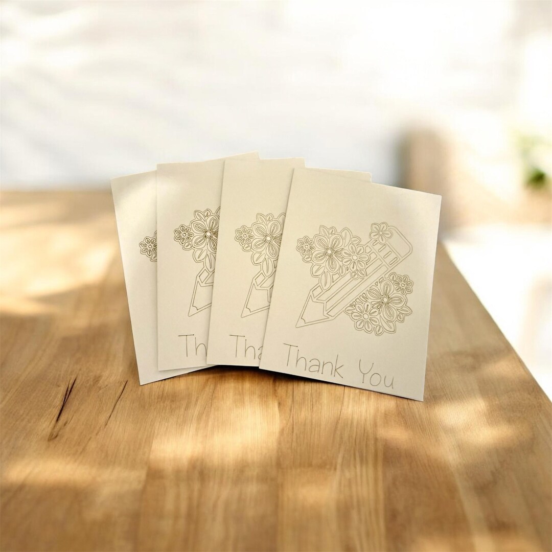 Thank You Cards Set of Four Blank Inside - Etsy