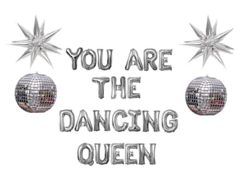Dancing Queen Balloon Banner: Disco Bachelorette Party Decorations