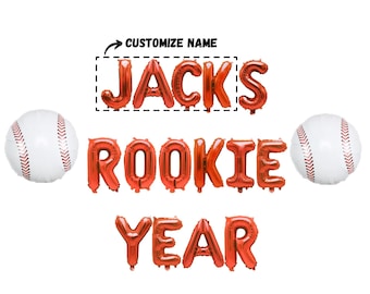 Banner personalizzato Rookie Year da 16 pollici / Tema baseball Festa del 1° compleanno Tema MLB Rookie dell'anno