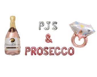 PJs & Prosecco Bachelorette Balloon Banner: Bridal Shower Party Decor