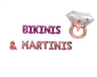 Banner bikini's en martini's 16 inch | Tropisch thema zomer vrijgezellenfeest Miami Hawaii Beach Bachfeest vrijgezellenfeest