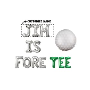 Custom 40th Birthday Golf banner 16 inches | Golf Theme Party Golf Fore-tee Birthday  | Golf Balloon Partee on Bday Party Decor