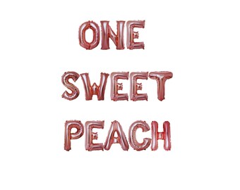 One Sweet Peach banner 16 inches | Peach Theme girls 1st birthday Party Camper Birthday Sweet as A peach