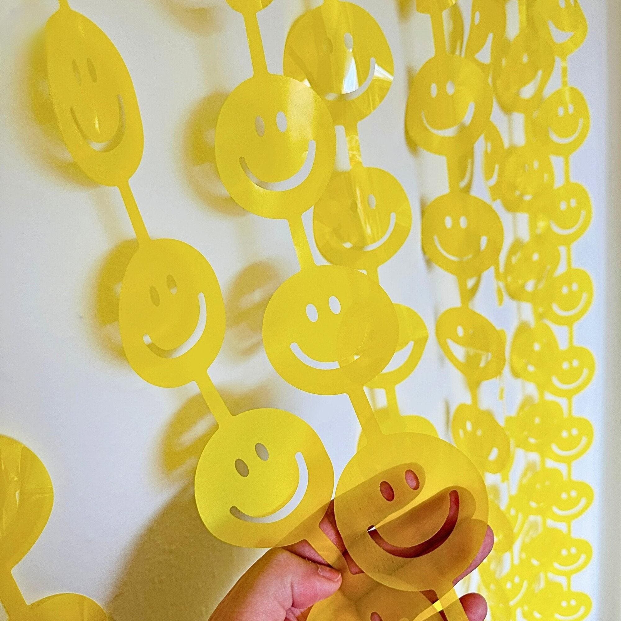 Smiley Face Fringe Curtain Backdrop| Happy Dude Party Backdrop One ...