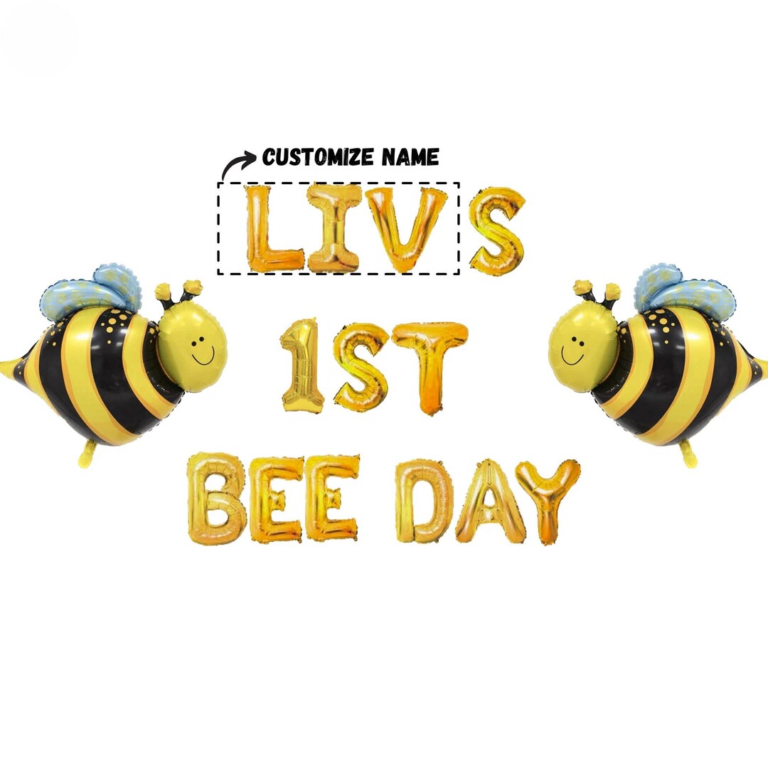 Custom First Bee Day Banner 16 Inches |bee Theme 1st Birthday Party ...