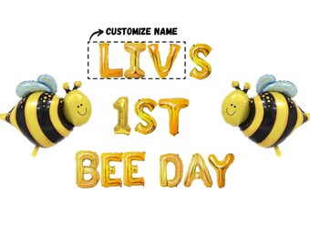 Custom First Bee Day banner 16 inches |Bee Theme 1st birthday Party Queen Bee Birthday Party Idea