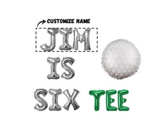 Custom 60th Birthday Golf Balloon Banner: "Six-tee" Party Decor