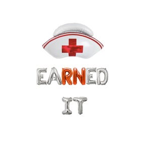 Earned It 看護師卒業バナー 16 インチ | 看護師卒業パーティー 看護師感謝パーティー 2025 年度卒業クラス