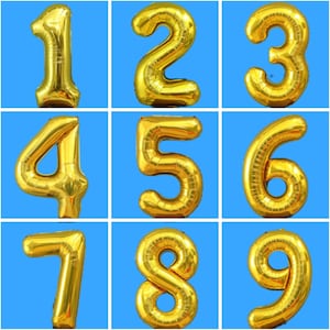 Gold 40 inch Balloon Numbers Birthday Balloons | Home Party Balloons| Giant Balloons | 16th 18th 21st 30th Jumbo Number Balloons