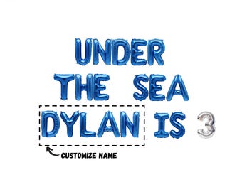 Under The Sea 3rd Birthday Banner: Custom Name, Ocean Theme