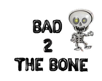 Bad 2 The Bone Banner 16 inches |Rock n Roll 2.Geburtstag Party Zweiter Geburtstag Musik Thema 90er Geburtstag