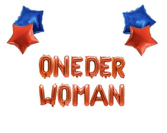 Oneder Woman Wonder Woman Theme 1st Birthday banner 16 inches | Girls 1st Birthday Party Decor Oneder Woman DC Super Hero Theme 1st birthday
