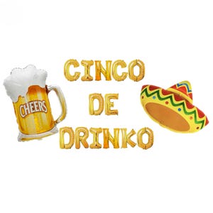 Bandera Cinco De Drinko 16 pulgadas / Cinco de Mayo Mexican Bitchoachos Banner Bach Party Fiesta Mexicana