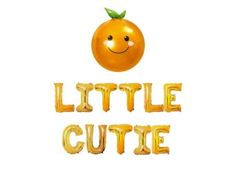 Bannière Little Cutie 16 pouces | Fête pour 1er anniversaire à thème orange pour filles Fête d'anniversaire pour 1er, 2e et 3e anniversaire, orange, pour filles