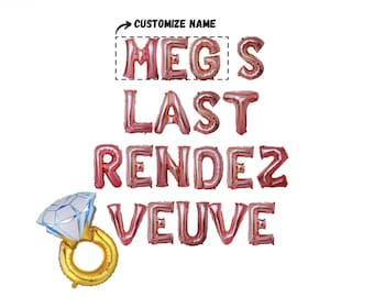 Last Rendez Veuve Custom banner 16 inches non-floating - Veuve Before Vows Bach decorations - bachelorette party ideas