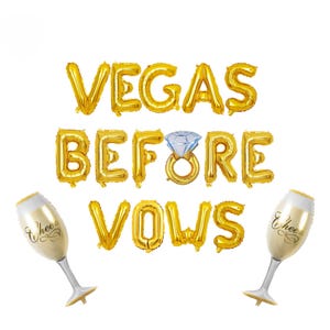 Banner Vegas Before Vows de 16 polegadas não flutuante - Decorações para festas Vegas Bach - Ideias para festas de despedida de solteira