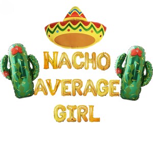 Nacho Average Girl banner 16 inches | Fiesta Birthday Girl Party Cinco de mayo Party Fiesta theme Baby Girls Birthday Party Bach Party