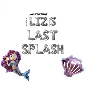 Custom Last Splash Mermaid Theme Set | Purple Mermaid Theme Bachelorette Party Miami Hawaii Beach Bach Party Bachelor Party Bridal Shower