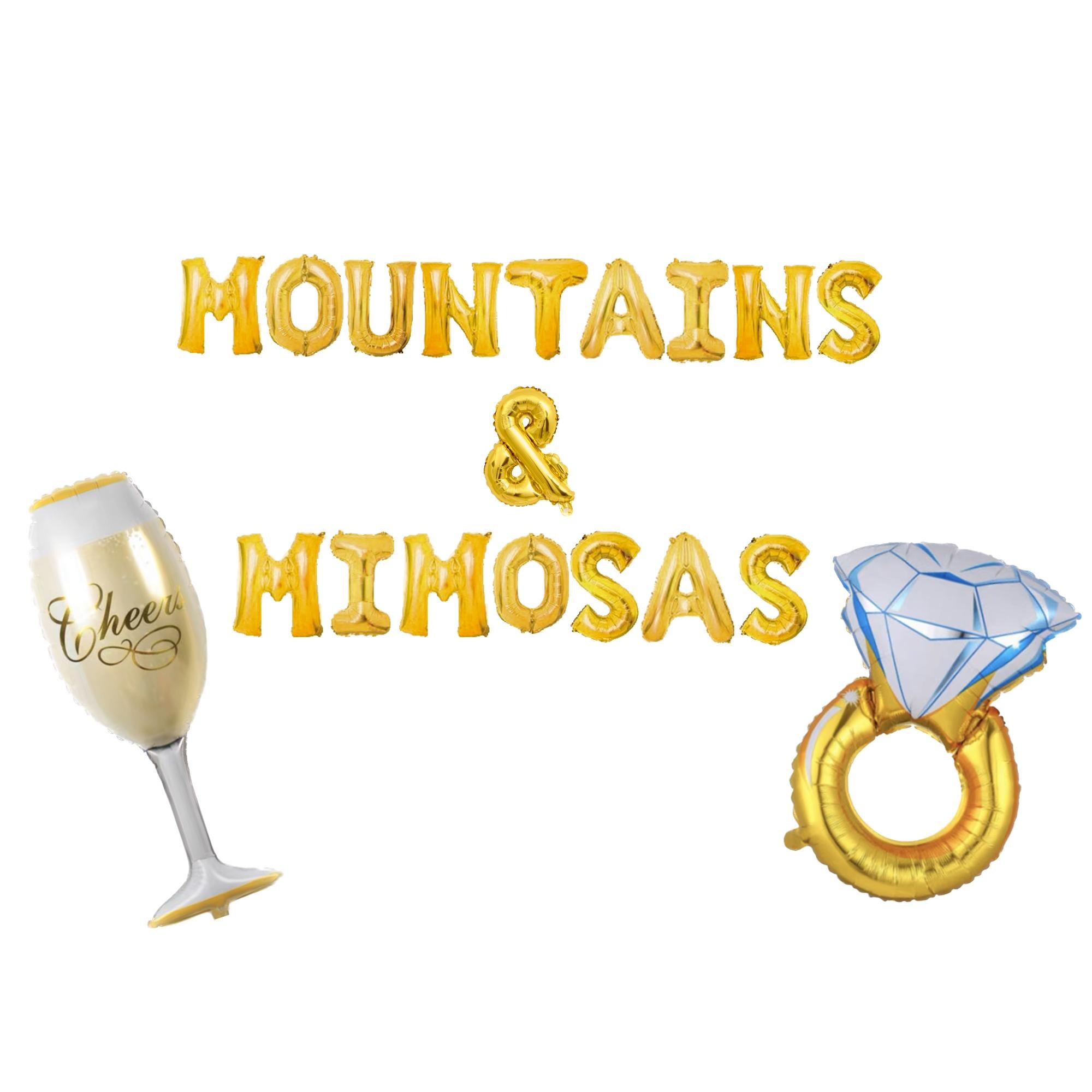Mountains & Mimosas Balloon banner Camping Hiking Bachelorette Mountain Bach Party Camping Theme Party Bridal Shower Party decor