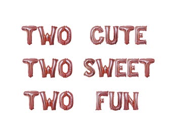 Two Cute Two Sweet Two leuke banner 16 inch | Zoet thema 2e verjaardagsfeestje Sweet Two Sprinkle Birthday 2e jarige meisje