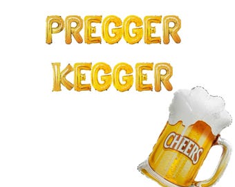 Pregger Kegger-banderoll 16 tum | Baby Brewing Beer-tema Babyshower-blöjor och Brew Huggies & Chuggies