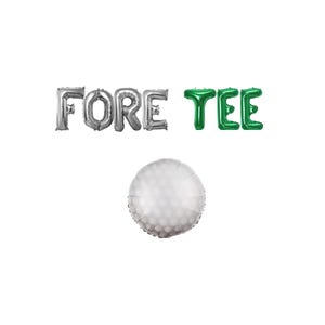 Fore Tee Banner |40th Birthday Golf banner 16 inches | Golf Theme Party Golf Fore-tee Birthday  | Golf Balloon Partee on Bday