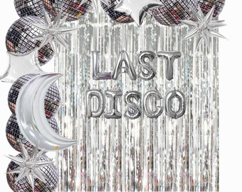 Last Disco zilveren ballonset jaren 90 | Bach Feest 90s Disco Thema Retro 60s 70s 80s Ballonnen| Cowgirl Austin Bach-feestje