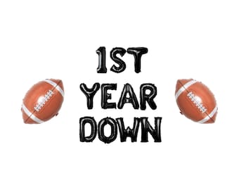 Football 1st Birthday Banner: "1st Year Down" Party Decor