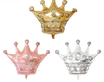 Crown Balloon 40 inches | Gold Silver Rose Gold Crown Balloon Set for Birthday Wedding Bach Party | Dancing Queen