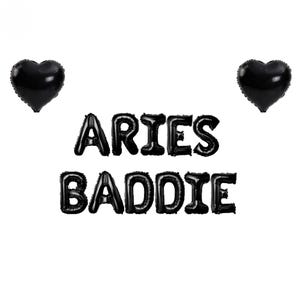 Aries Baddie banner 16 inches | Zodiac Aries Season Birthday  | Horoscope Astrology Bday Party Decor