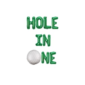 Hole In One banner 16 inches | Golf Theme 1st Birthday Party Golf Baby Birthday  | Golf Balloon Partee on Bday Party Decor