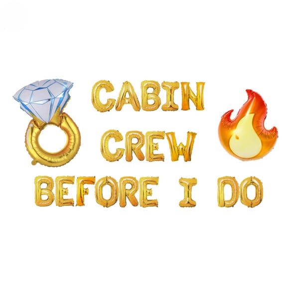Cabin Crew Before I Do Balloon Banner: Bachelorette Camping Party Decor
