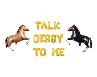 Talk Derby To Me Banner: Horse Racing Party Decorations