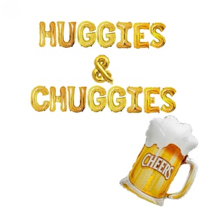 Banner de Huggies & Chuggies: Decoraciones de cerveza para baby shower